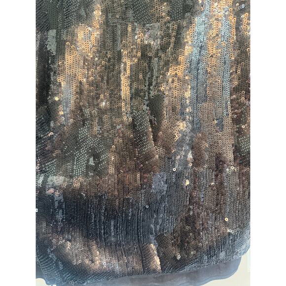 Trouvé Black Sequin Short Sleeve Top Layered Party Blouse Size Small - Picture 4 of 6